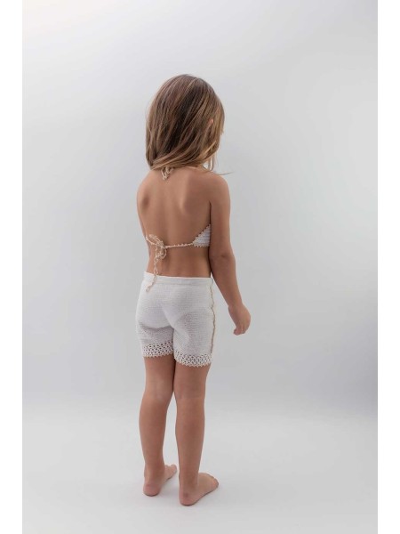 Completo top e pantaloncino fatto a mano ad uncinetto Minervino