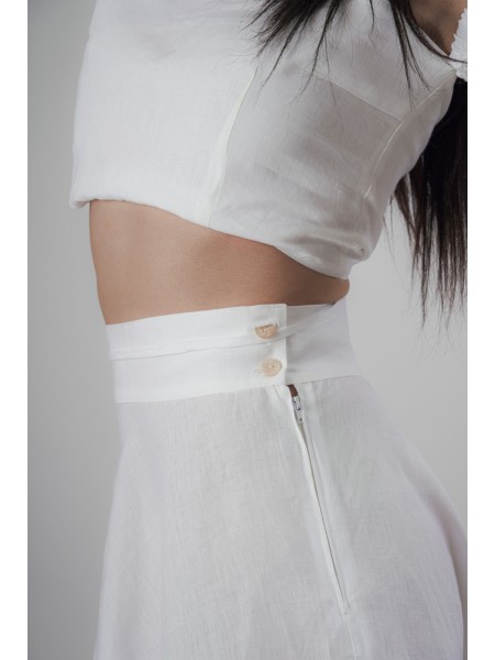 Gonna a ruota sartoriale puro lino made in Italy Bari