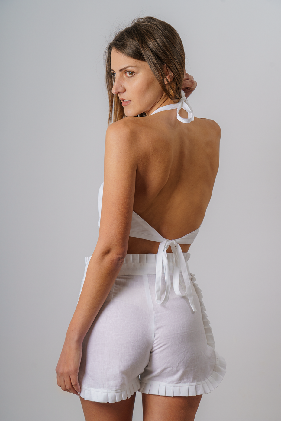 Pantaloncino sartoriale puro lino Monopoli