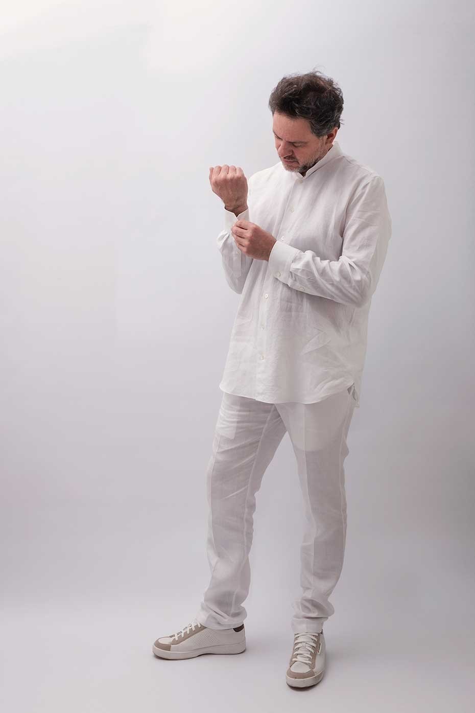 Pantalone sartoriale puro lino Carpari 2