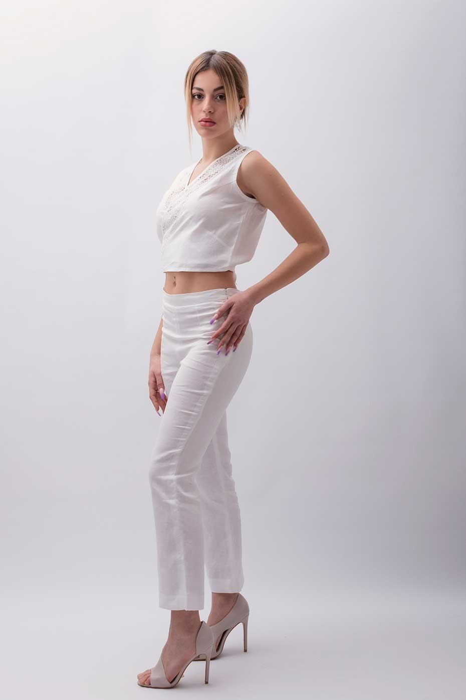 Pantalone sartoriale in puro lino Polignano