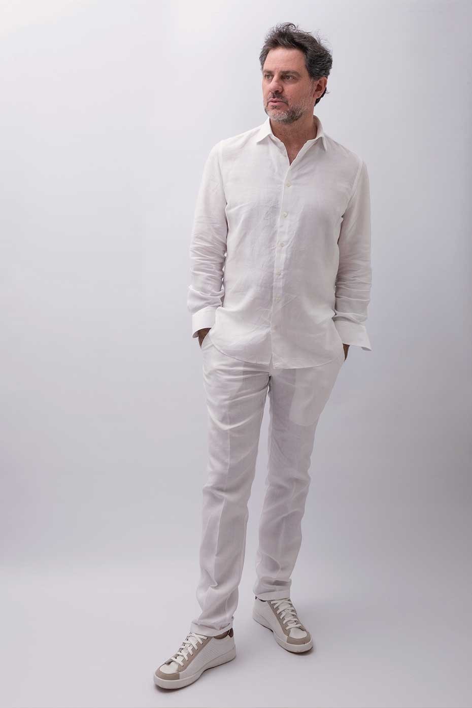 Pantalone sartoriale in puro lino Valle D'Itria