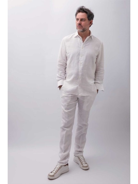 Pantalone sartoriale in puro lino Valle D'Itria