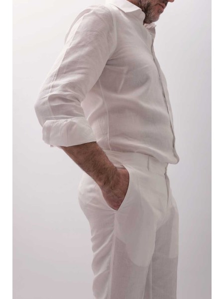 Pantalone sartoriale in puro lino Valle D'Itria