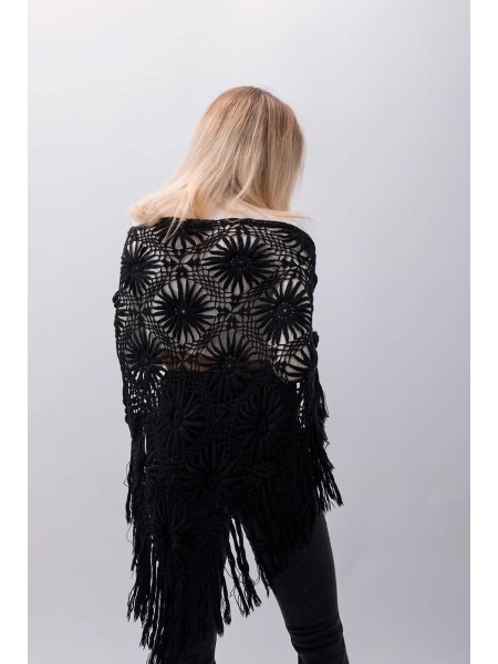 Scialle fatto a mano ad uncinetto Castello Aragonese