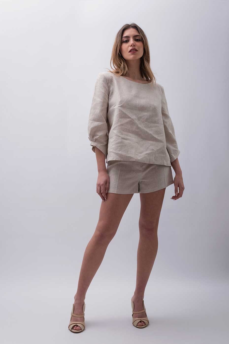 Top sartoriale in puro lino Egnazia