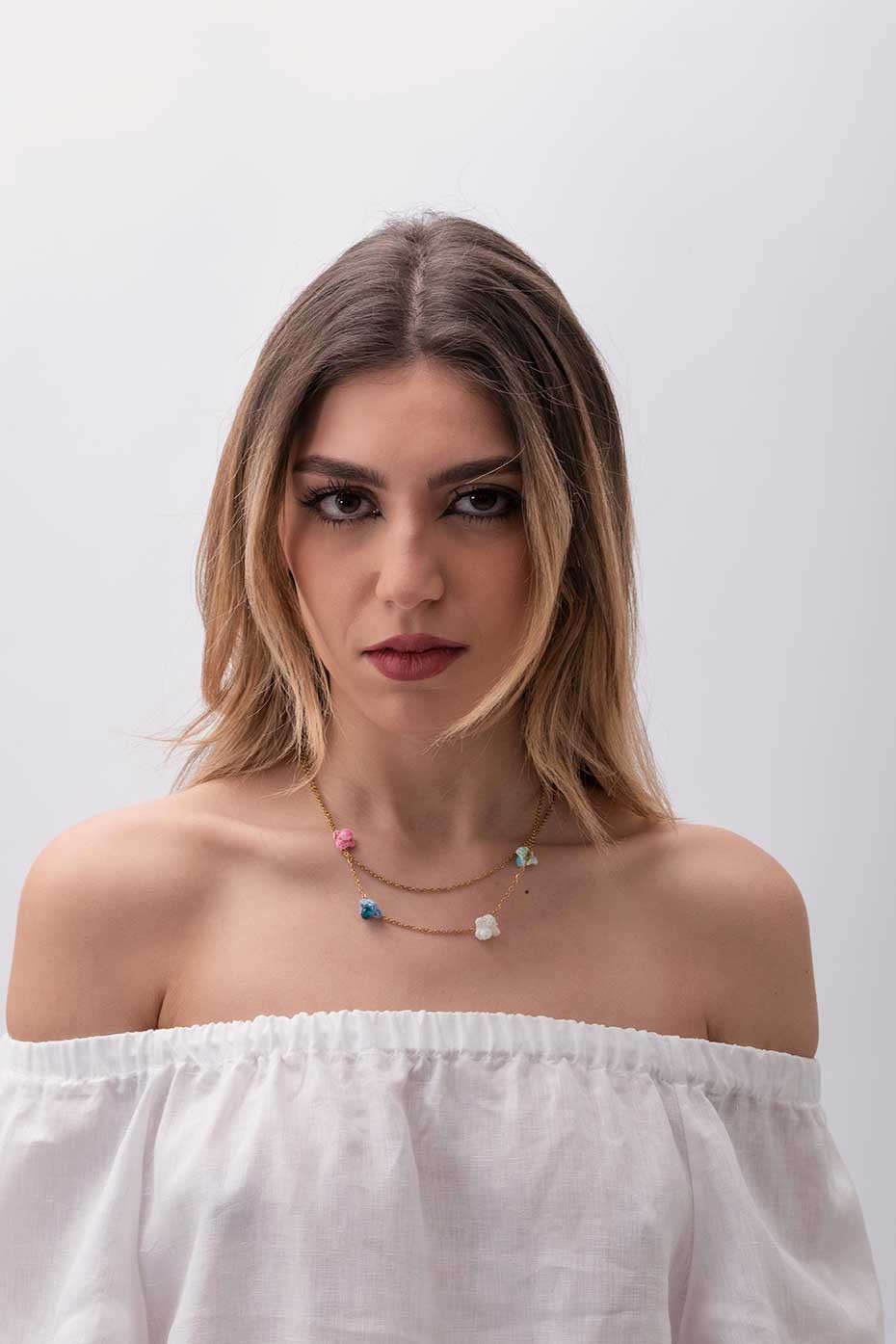 Collana doppio giro ottone fatto a mano ad...