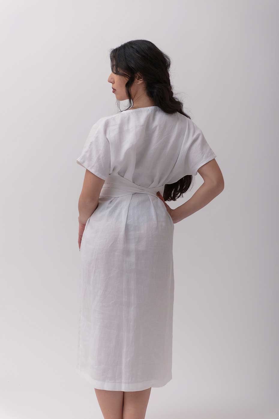 Abito caftano sartoriale puro lino Andria 2