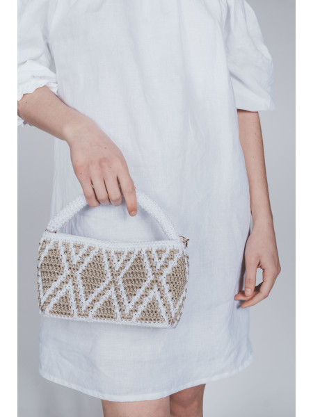 Borsa fatta a mano con lavorazione crochet Mavugliola piccola