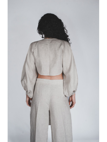 Top annodato sartoriale in puro lino Putignano