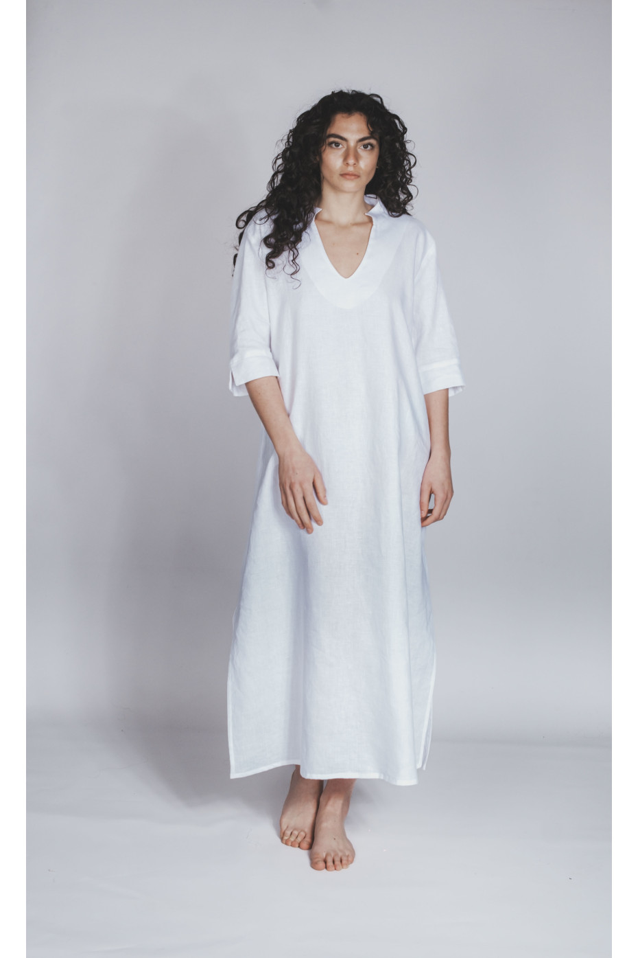 Abito caftano in puro lino Carovigno